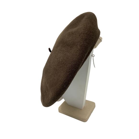 Pork Pie Hatters Women's Brown Beret Hat Pure Wool Vintage Classic G26-8 - Picture 1 of 7